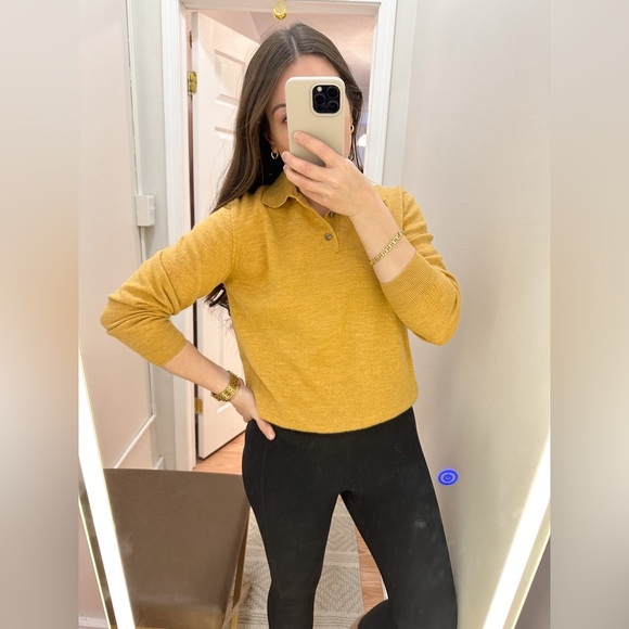 Vintage Wool Marigold Yellow Collared Pullover Sweater 
small - Picture 1 of 8